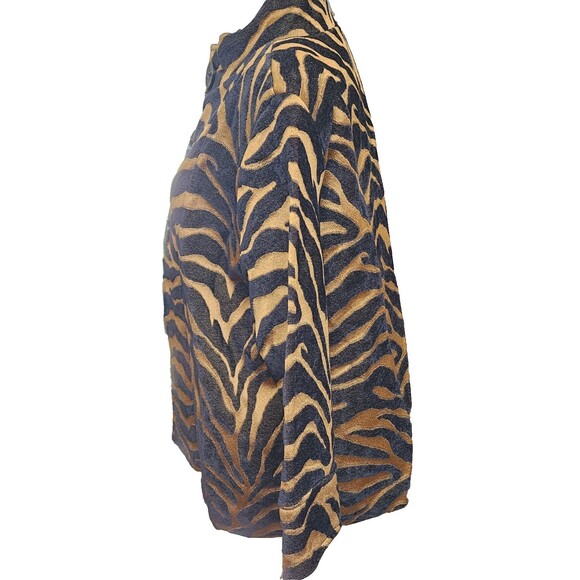 Painted Pony Vintage Tiger Print Size M Tapestry-Feel 3 Button Jacket - Picture 5 of 8